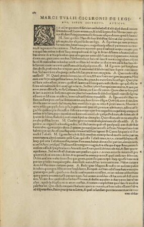 Marci Tvllii Ciceronis De Legibvs, Liber Secvndvs.