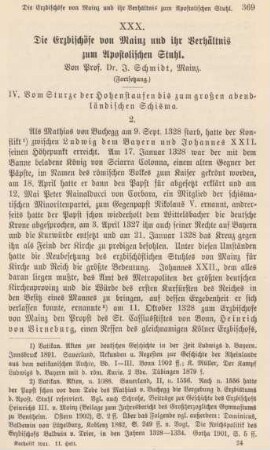 369-385 Die Erzbischöfe von Mainz und ihr Verhältnis zum Apostolischen Stuhl : Fortsetzung