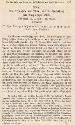 369-385 Die Erzbischöfe von Mainz und ihr Verhältnis zum Apostolischen Stuhl : Fortsetzung