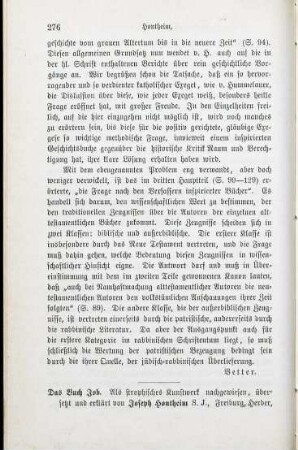 276-279 [Rezension] Hontheim, Josef, Das Buch Job