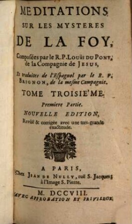 Meditations Sur Les Mysteres De La Foy, 3,1
