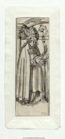 Bischof, lesend, nach rechts