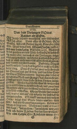 LVIII. Von dem Verlangen GOttes. Reicher als GOtt.