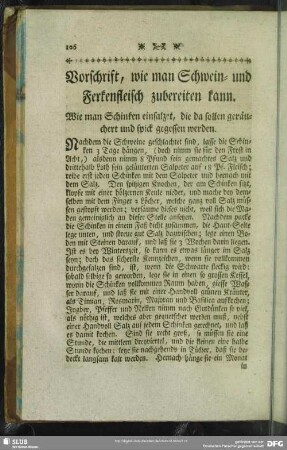 Vorschrift, wie man Schwein- und Ferkenfleisch zubereiten kann