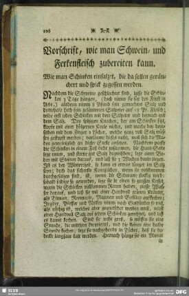 Vorschrift, wie man Schwein- und Ferkenfleisch zubereiten kann