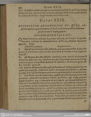 Caput XXIX. Recensetur Argumentum XV. Quod Absurda continet, quae sententiae orthodoxae de immutabli sanctorum perseverantiâ impinguntur