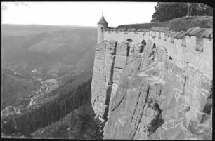 Königstein. Festung mit Abratzkyfelsen