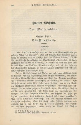 Zweiter Abschnitt. Der Wasserablauf