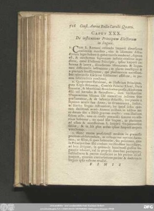 Caput XXX. De institutione Principum Electorum in linguis.