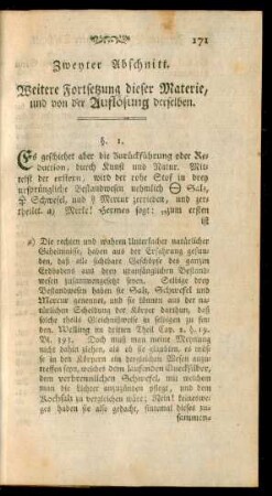 Zweyter Abschnitt. Weitere Fortsetzung dieser Materie, und von der Auflösung derselben.