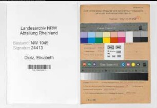 Entnazifizierung Elisabeth Dietz , geb. 22.08.1908 ()