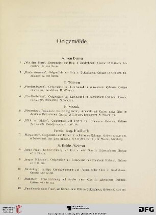 Oelgemälde (Nr. 1-170)