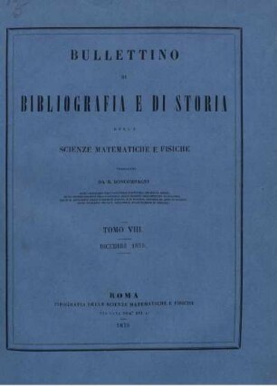 Tomo VIII. Dicembre 1875.