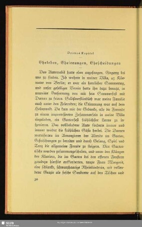 Drittes Kapitel - Eheleben, Eheirrungen, Ehescheidungen