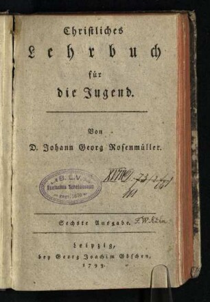 Christliches Lehrbuch für die Jugend