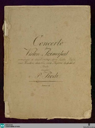Concertos - Don Mus.Ms. 1644 : vl, orch; d; BacV 244.1