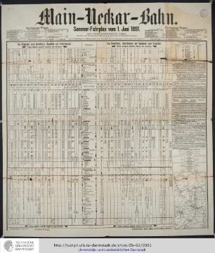 Sommer-Fahrplan vom 1. Juni 1891
