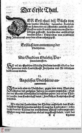 Der Erste Theil diß Buchs von ...