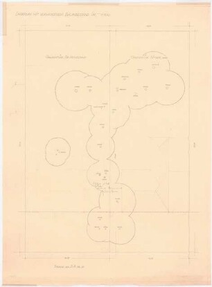Garten Dr. Hesselbach, Potsdam-Babelsberg: Lageplan mit vorhandenem Baumbestand 1:100