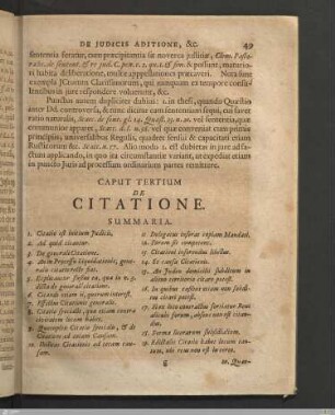 Caput III. De Citatione.