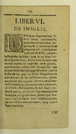 Liber VI. De insulis