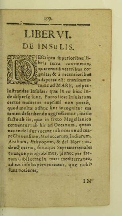 Liber VI. De insulis