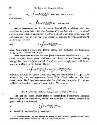 § 3. Das Fourier'sche einfache Integral mit endlichen Grenzen.