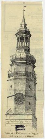 Rathaus in Glogau, Turm des Rathauses in Glogau