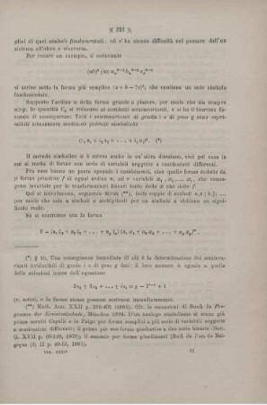 Rapporto sullo stato presente della teoria degli invarianti. [Fortsetzung]