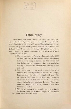London, Gastein und Sadowa 1864 - 1866 : Denkwürdigkeiten