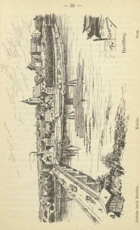 Havelberg. Brücke nach Sandau. Kirche. Dom