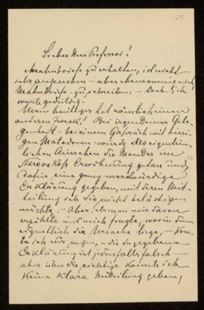 Nr. 29 Brief von Samuel Oppenheim an Karl Schwarzschild. Karolinenthal, 12.11.1907