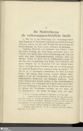 V. Die Stadtrechnung als verfassungsgeschichtliche Quelle