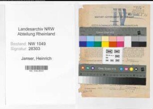 Entnazifizierung Heinrich Janser , geb. 02.10.1890 (Verwaltungsbeamter)