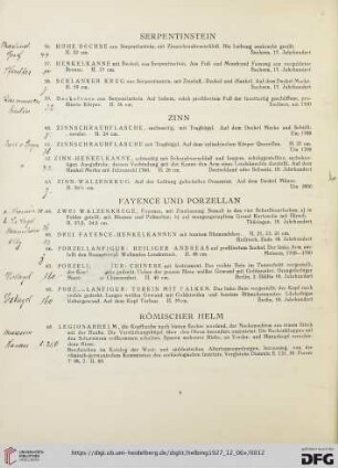 Fayence und Porzellan (Nr. 64-68)
