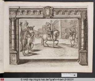 [König Ludwig XIII beim Dressurreiten]