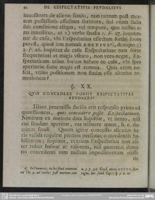 §. X[I]X. Quis Concedere Possit Exspectativas Feudales?