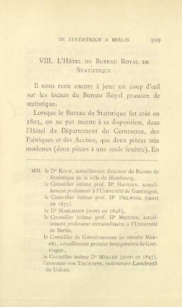 VIII. L'Hôtel du Bureau Royal de Statistique
