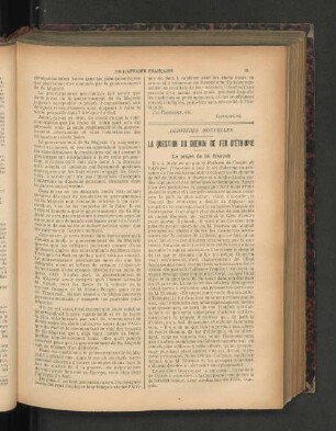 La Question De Chemin De Fer D'Éthiopie.