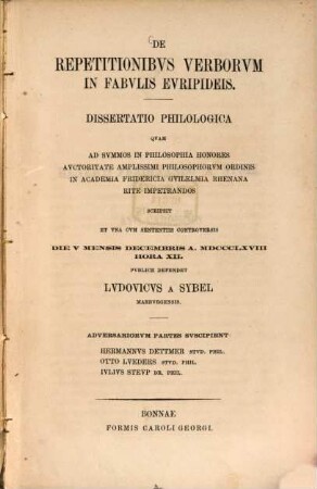 De repetitionibus verborum in fabulis Euripideis