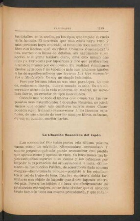 La situación financiera del Japón.