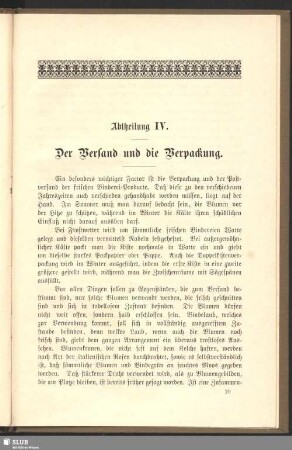 Der Versand und die Verpackung : Abtheilung IV