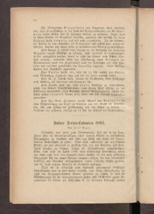 Unsere Ferien-Colonien 1893