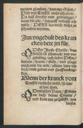 Wenn der kranck vom Teuffel versucht wird/ so bitte mit ihm.