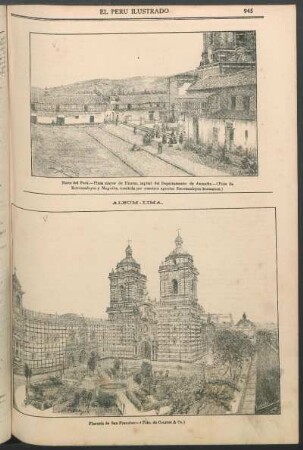 Álbum - Lima. [Vista de la] Plazuela de San Francisco. : (Foto. de Courret & Co.)