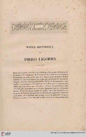 Notice historique sur Pirro Ligorio