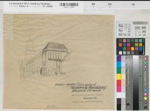 Arnsberg, Regierungshauptgebäude, Schaubild der Süd-Westseite
