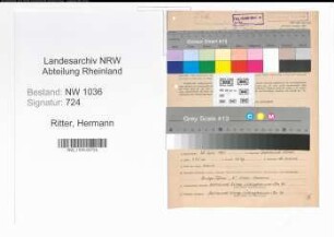 Entnazifizierung Hermann Ritter , geb. 28.06.1909 (Kaufmaennischer Angestellter)