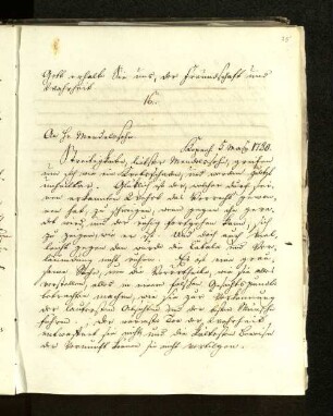 Brief an Moses Mendelssohn