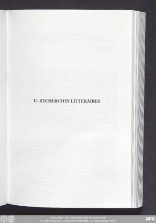 II- Recherches Litteraires